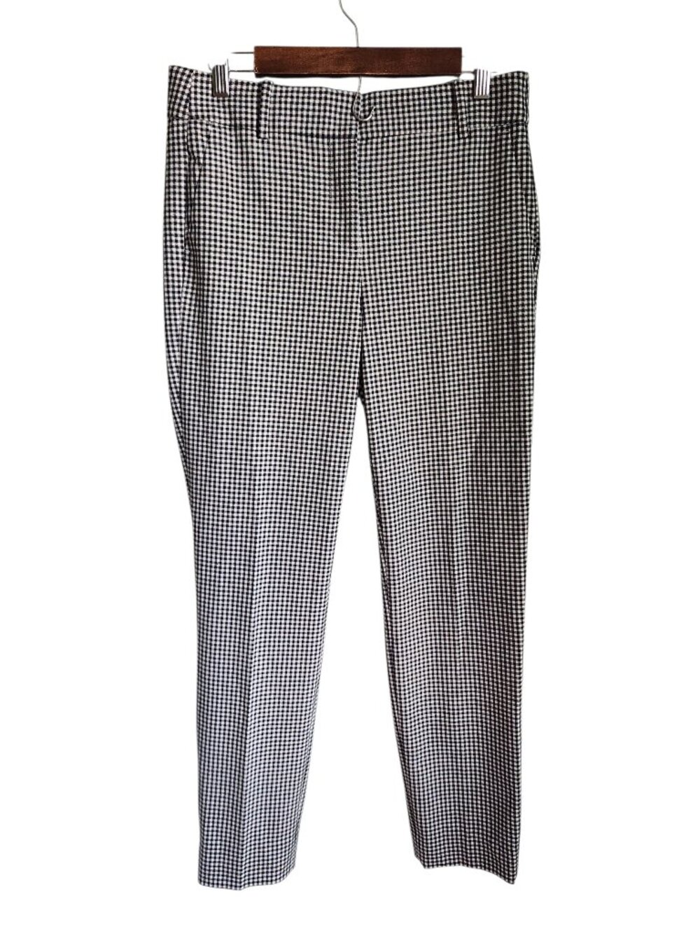 J Crew Pants Womens 8T 8 Tall Black White Check Cameron Slim Crop Pant Office